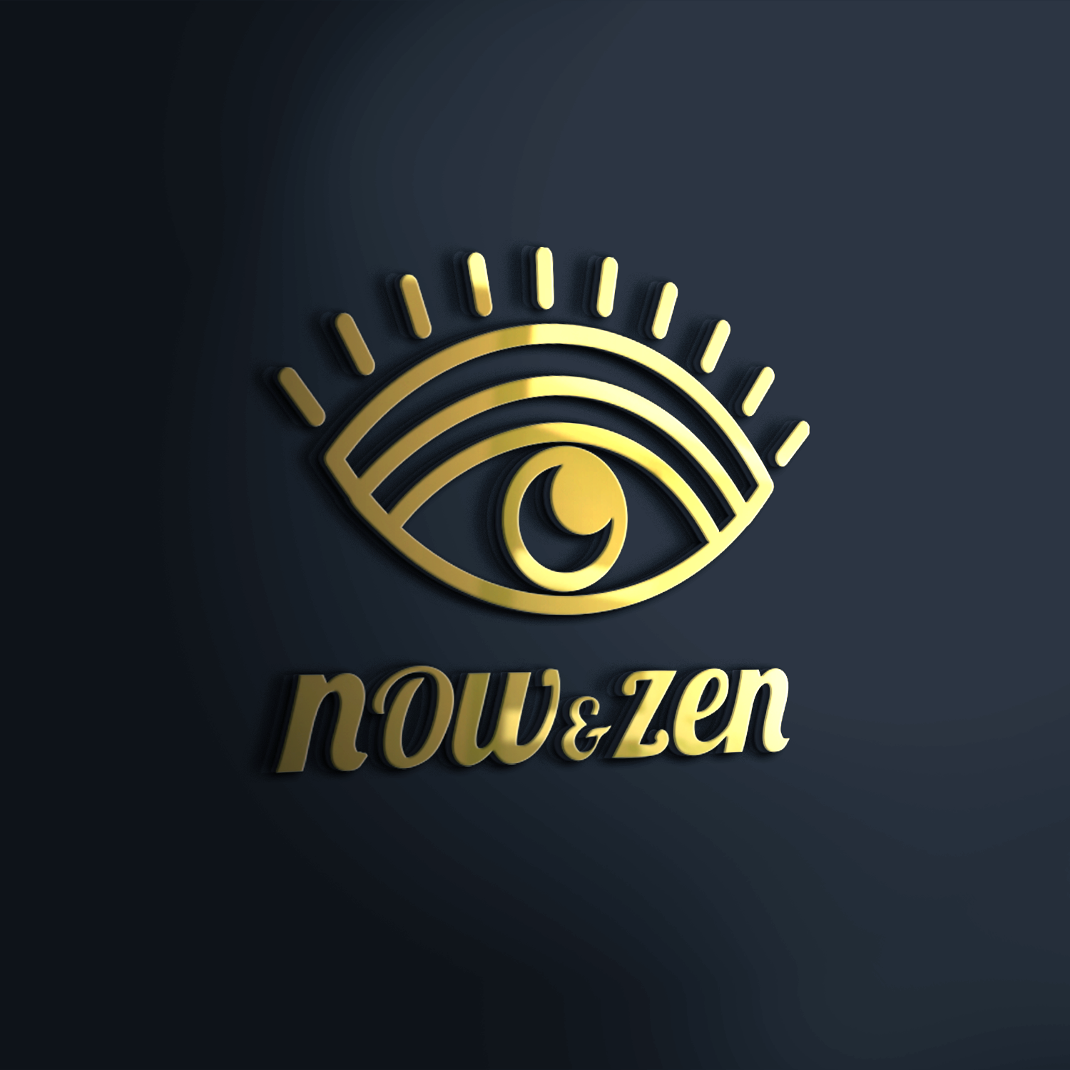 Now & Zen - 3D Gold Luxury Emblem